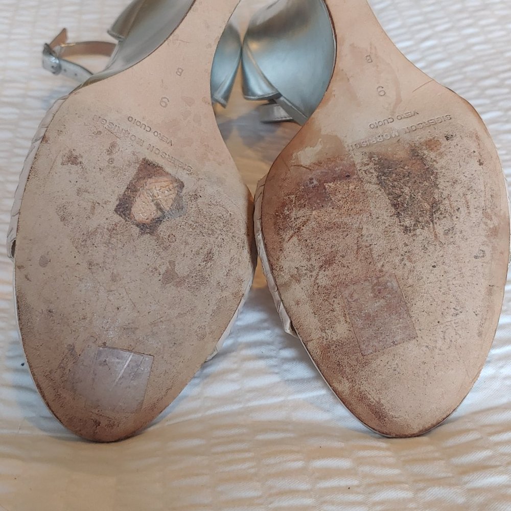 Sigerson Morrison Lucite clear heel wedge sandals sz 9 - Picture 7 of 14